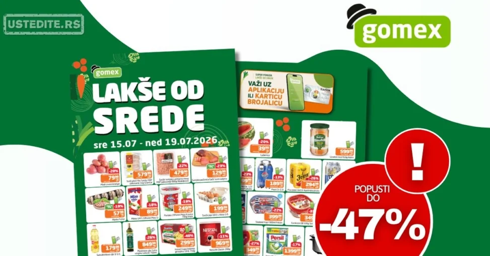 Gomex katalog LAKŠE OD SREDE 15-19.7.2026.