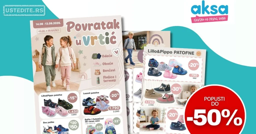 Aksa katalog POVRATAK U VRTIĆ 14.8-13.9.2026.