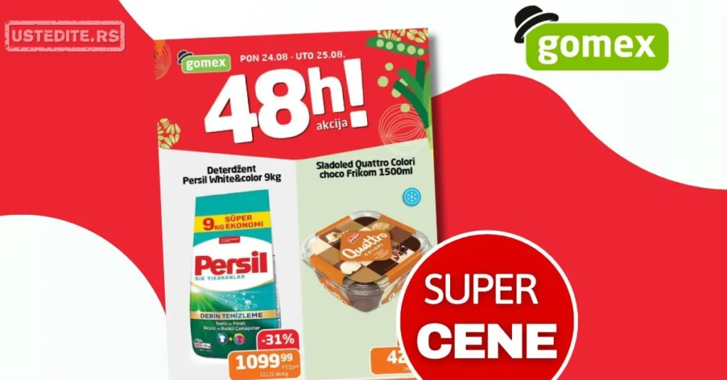 Gomex akcija PONEDELJAK I UTORAK 24-25.8.2026.