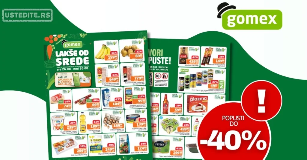 Gomex katalog LAKŠE OD SREDE 26-30.8.2026.