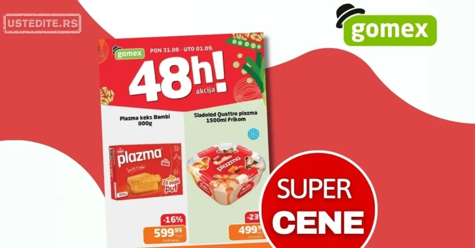Gomex akcija PONEDELJAK I UTORAK 31.8-1.9.2026.