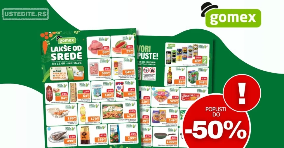 Gomex katalog LAKŠE OD SREDE 12-16.8.2026.
