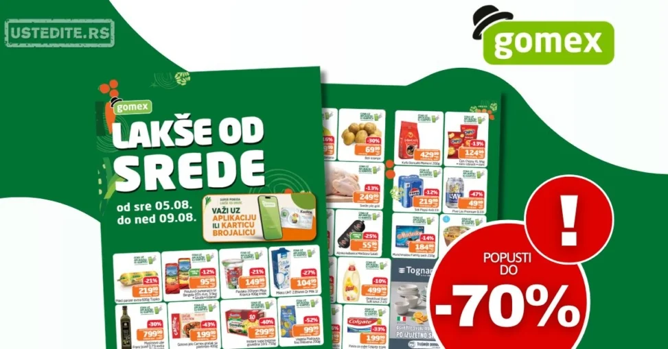 Gomex katalog LAKŠE OD SREDE 5-9.8.2026.