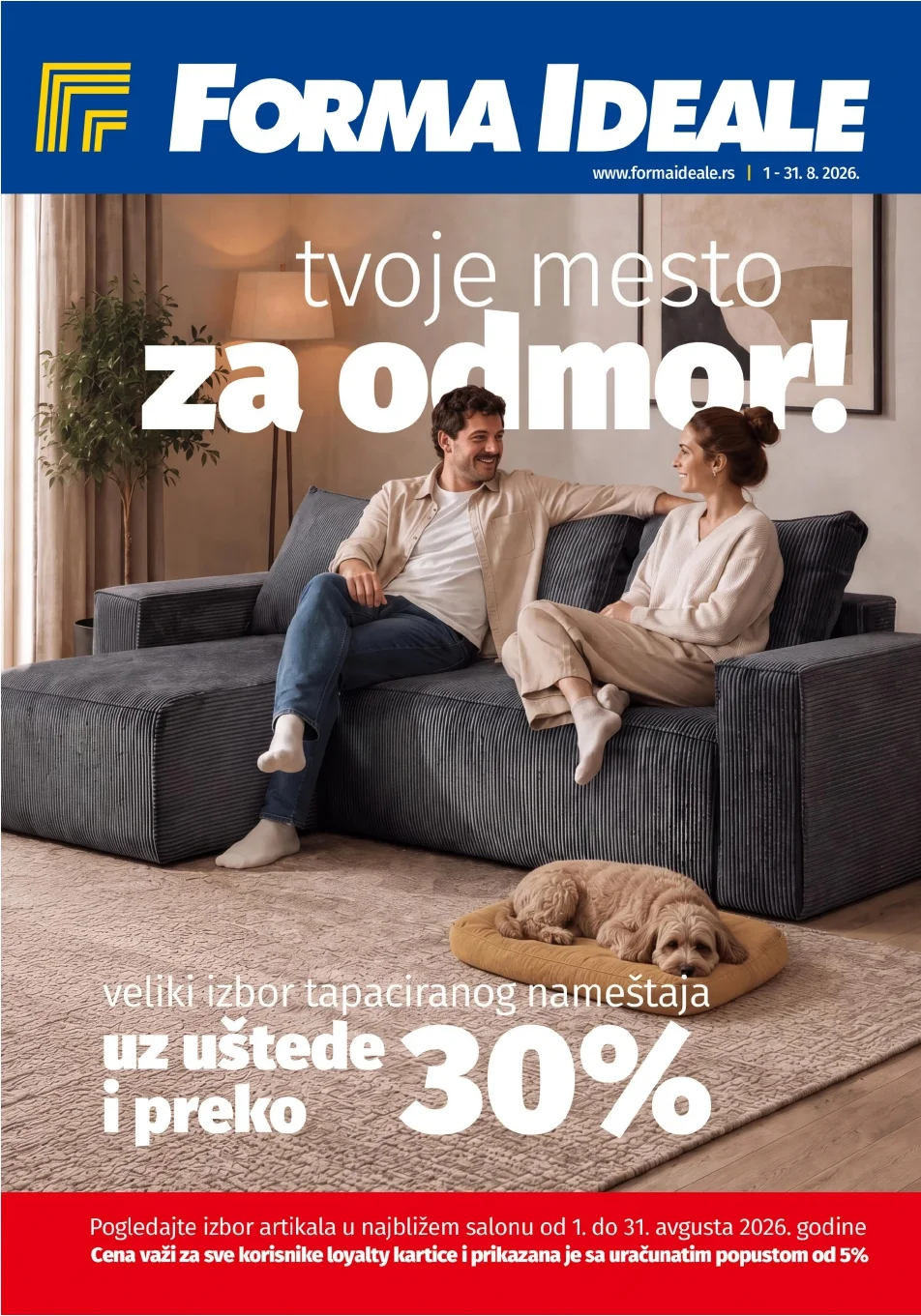 Forma Ideale katalog TAPACIRANI NAMEŠTAJ 1-31.8.2026. - str. 1