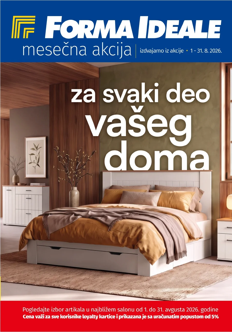 Forma ideale katalog ZA SVAKI DEO VAŠEG DOMA avgust 2026. - str. 1
