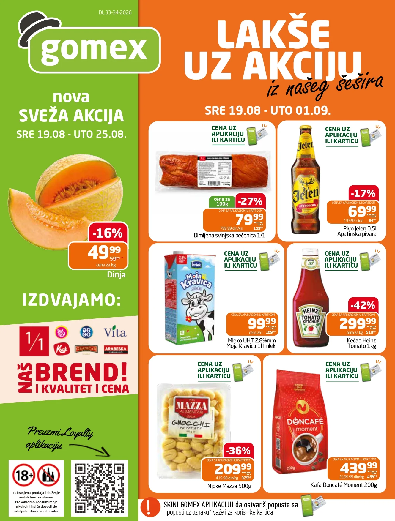 Gomex katalog AKCIJE IZ ŠEŠIRA 19.8-1.9.2026. - str. 1