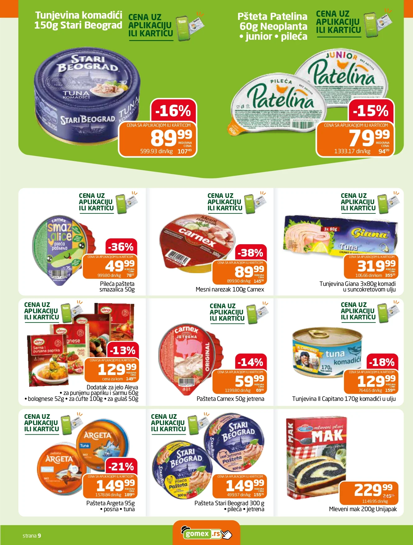 Gomex katalog AKCIJE IZ ŠEŠIRA 19.8-1.9.2026. - str. 9