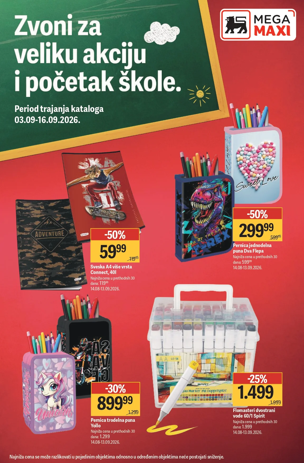 Mega Maxi katalog ŠKOLA 3-16.9.2026. - str. 1