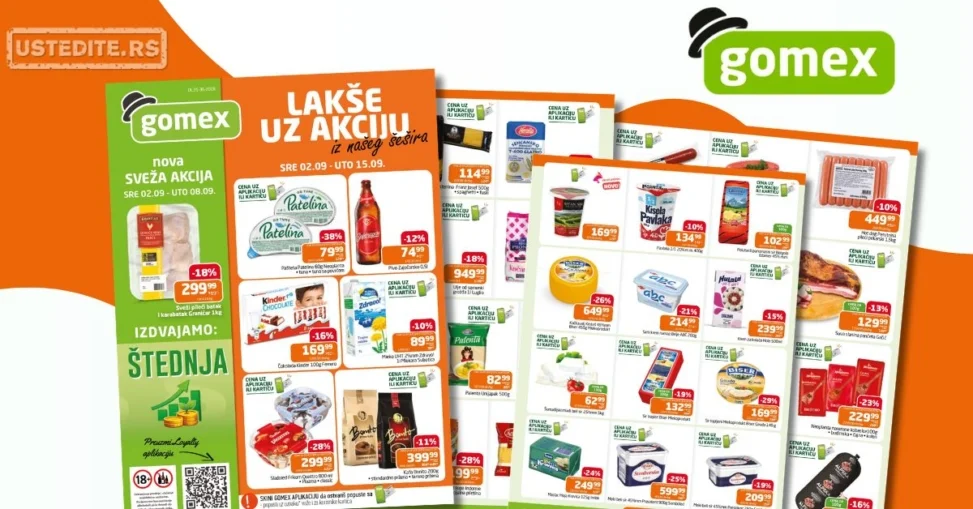 Gomex katalog AKCIJE IZ ŠEŠIRA 2-15.9.2026.
