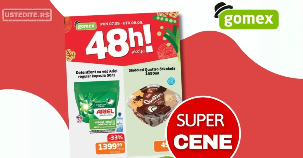 Gomex akcija PONEDELJAK I UTORAK 7-8.9.2026.