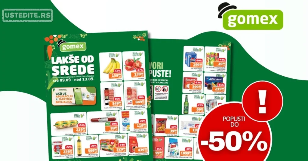 Gomex katalog LAKŠE OD SREDE 9-13.9.2026.