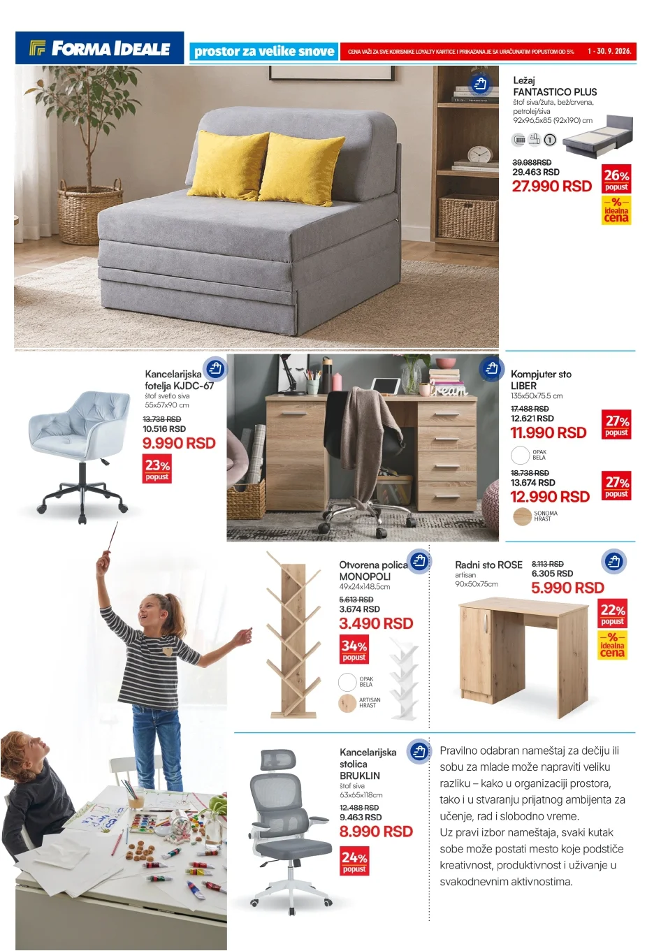 Forma Ideale katalog DEČIJE I RADNE SOBE 1-30.9.2026. - str. 3