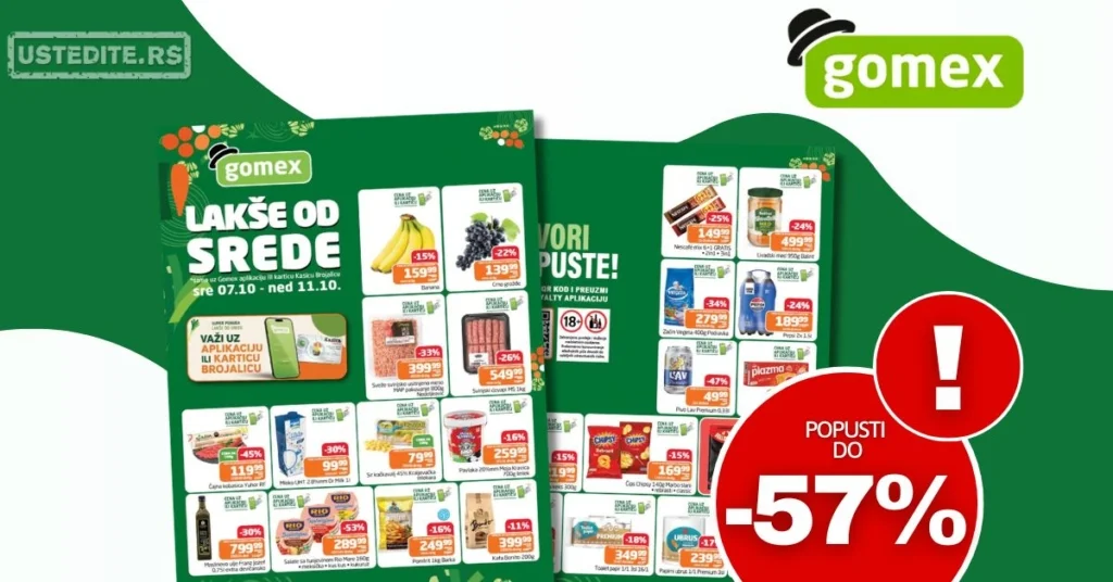 Gomex katalog LAKŠE OD SREDE 7-11.10.2026.