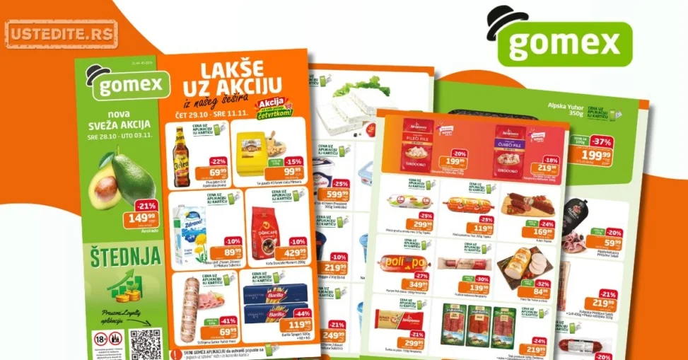 Gomex katalog AKCIJE IZ ŠEŠIRA 29.10-11.11.2026.