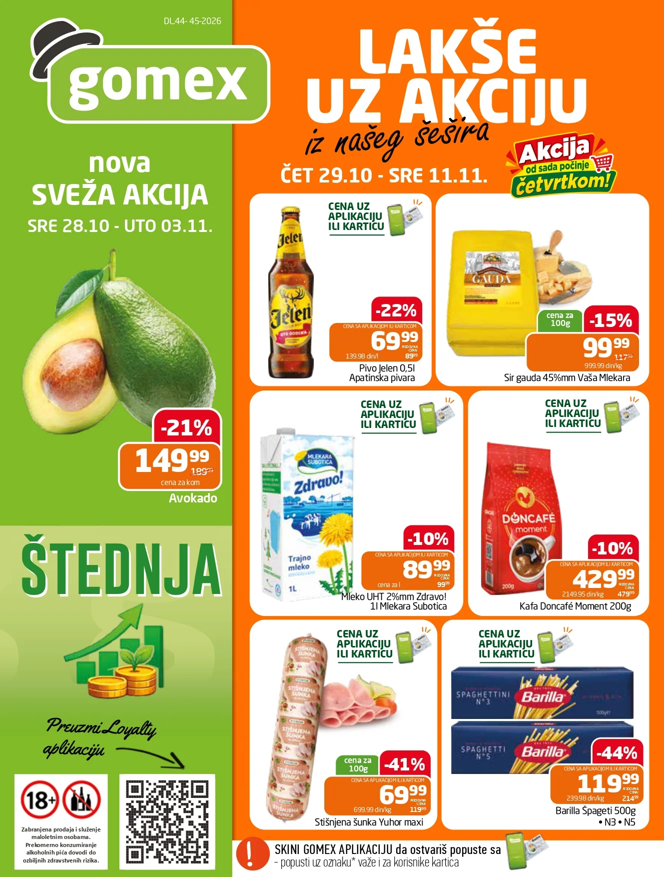 Gomex katalog AKCIJE IZ ŠEŠIRA 29.10-11.11.2026. - str. 1