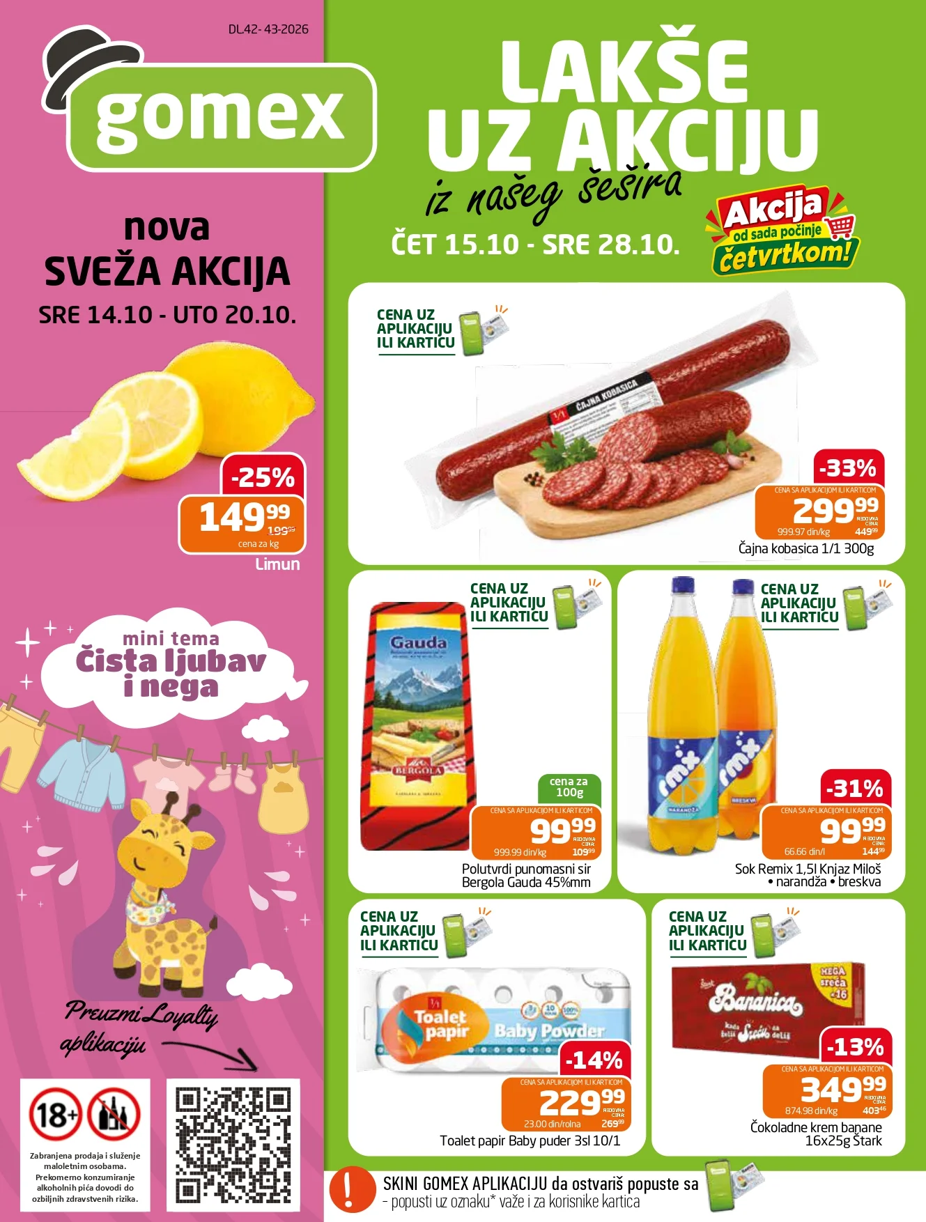 Gomex katalog AKCIJE IZ ŠEŠIRA 14-20.10.2026. - str. 1